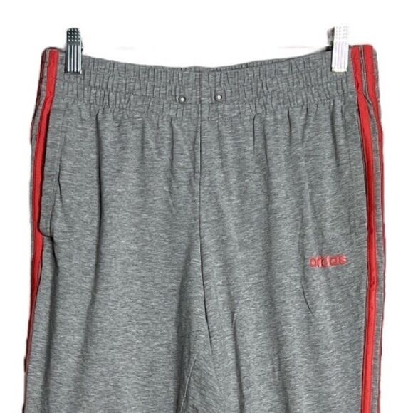 Adidas Pants Womens Medium Gray Pink Three Stripe Jogger Track Pant Athleisure - Picture 3 of 7